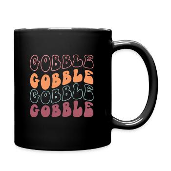 Thanksgiving Retro Vintage Gobble - Mug uni - noir - Droite
