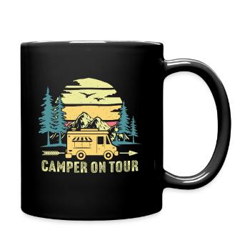 Camper on Tour Camper Camping T-shirt - Tasse einfarbig - Schwarz - Rechts