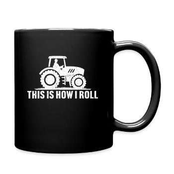 So rolle ich Traktor T-Shirt Geschenk für Landwirt - Tasse einfarbig - Schwarz - Rechts