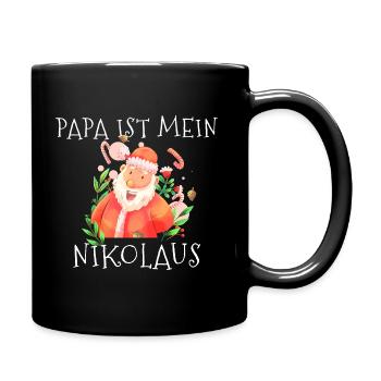 Papa ist mein Nikolaus - Tasse einfarbig - Schwarz - Rechts