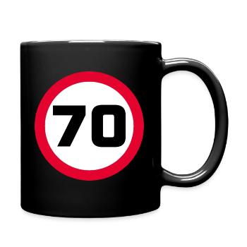 Street sign 70th birthday gift idea - Full Colour Mug - black - Right