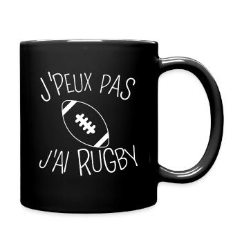 J'Peux pas j'ai Rugby - Mug uni - noir - Droite