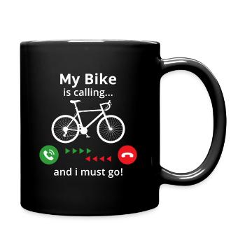 Mon vélo m’appelle et je dois y aller ! T-shirt cyclisme - Mug uni - noir - Droite