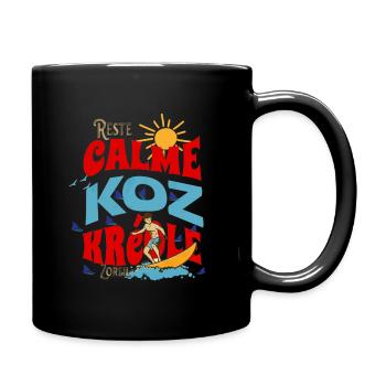 Reste Calme Koz Créole - Mug uni - noir - Droite