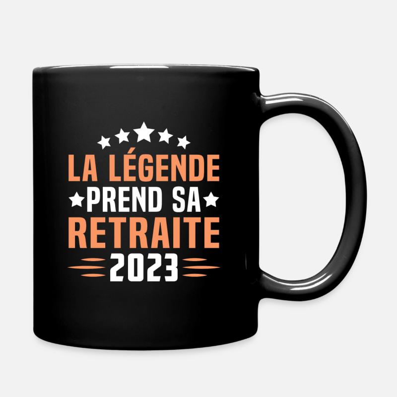 La légende prend sa retraite 2023 cadeau retraité - Mug uni - noir