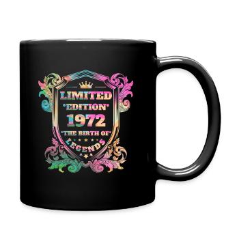 1972 Anniversaire vintage couleurs arc-en-ciel - Mug uni - noir - Droite