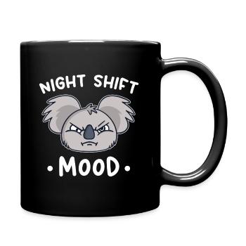 Koala Koalabär Nachtdienst Nachtschicht - Tasse einfarbig - Schwarz - Rechts