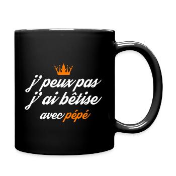 j peux pas j ai bêtise avec pépé - Mug uni - noir - Droite