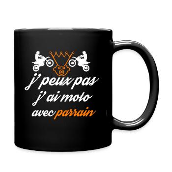 J peux pas j ai moto avec parrain - Mug uni - noir - Droite