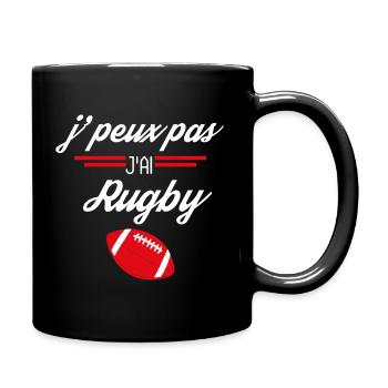J peux pas j ai Rugby cadeau rugby rouge - Mug uni - noir - Droite