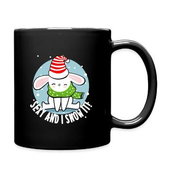 Sexy and I snow it snow winter scarf fun xmas - Full Colour Mug - black - Right