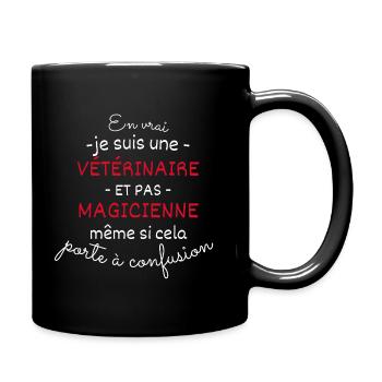 Vétérinaire et pas Magicienne - Mug uni - noir - Droite