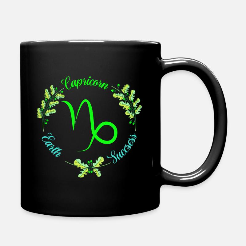 Sternzeichen Steinbock - Tasse einfarbig - Schwarz