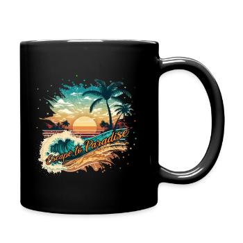 Plage de surf tropicale Escape to Paradise - Mug uni - noir - Droite