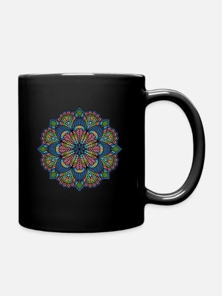 Mandala - Tasse einfarbig - Schwarz