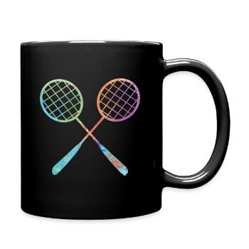 Badminton Player Graphics Filles Badminton - Mug uni - noir - Droite