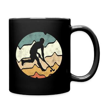 Joueur de hockey sur gazon Joueur de hockey rétro hockey - Mug uni - noir - Droite