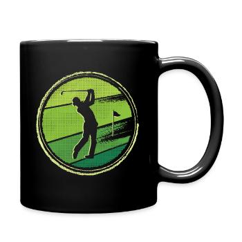 Golfspieler Golfer Vintage Frauen Golf - Tasse einfarbig - Schwarz - Rechts