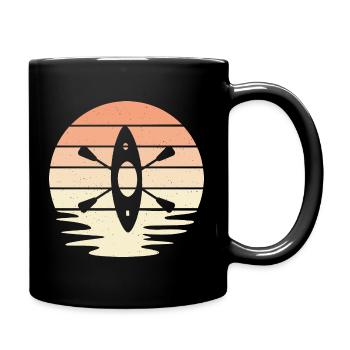 Kajak Design Retro - Tasse einfarbig - Schwarz - Rechts