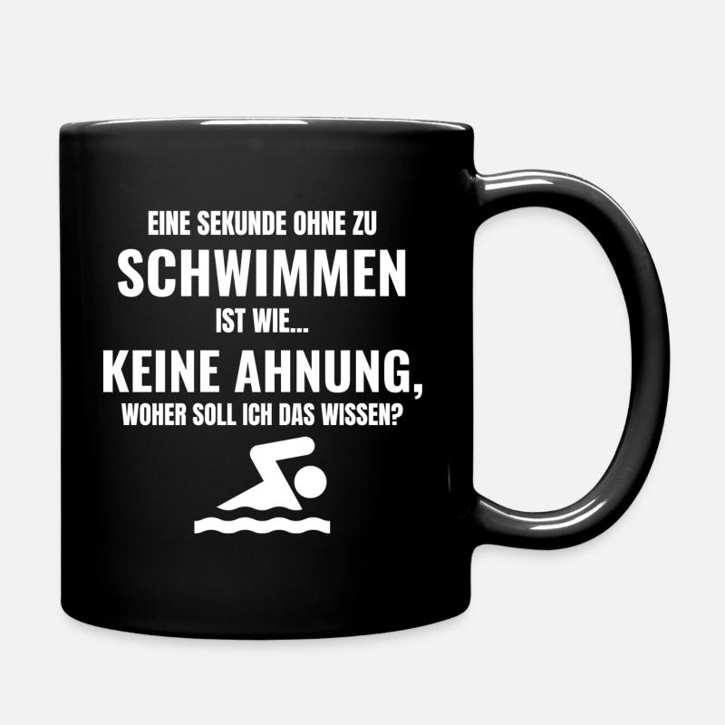 Schwimmen - Retro Sport Spruch - Schwimmer - Tasse einfarbig - Schwarz
