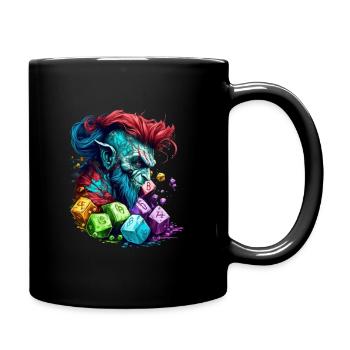 Würfel-Troll: Eine Legende von LoL - Tasse einfarbig - Schwarz - Rechts