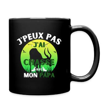 j peux pas j ai chasse avec mon papa vintage - Mug uni - noir - Droite
