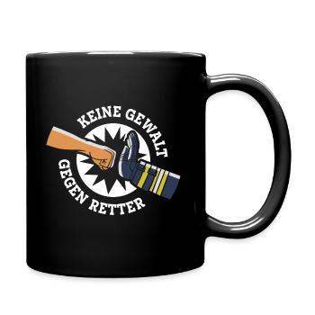 Tasse "Keine Gewalt Gegen Retter" - Tasse einfarbig - Schwarz - Rechts