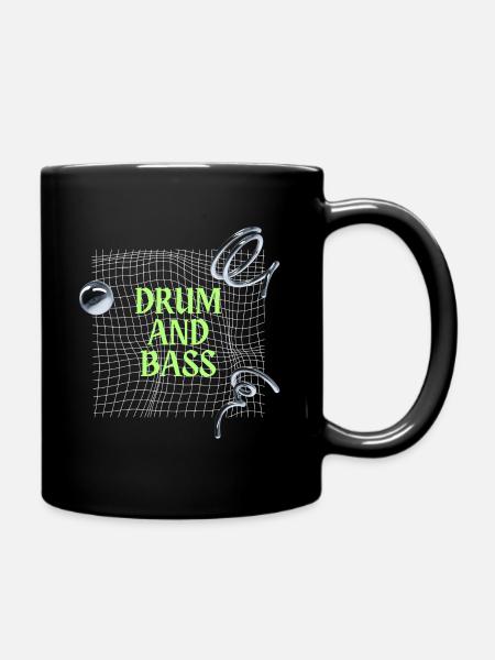 Drum and Bass Chrome - Full Colour Mug - black