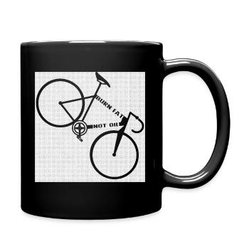 Fahrrad burn fat not oil - Tasse einfarbig - Schwarz - Rechts