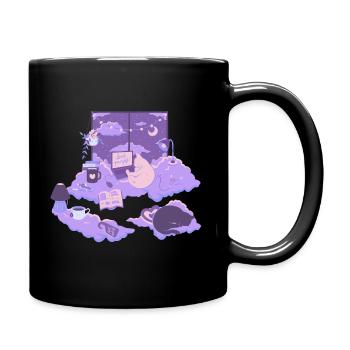cozy Cat T-shirt for cat friends - Full Colour Mug - black - Right