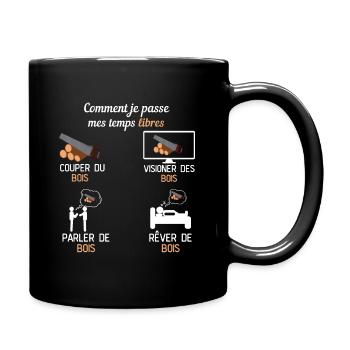 temp libre couper du bois cadeau bucheron - Mug uni - noir - Droite
