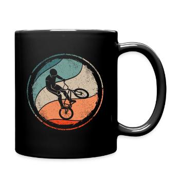 BMX Fahrrad Stunts Retro BMX Fahrradfahrer - Tasse einfarbig - Schwarz - Rechts