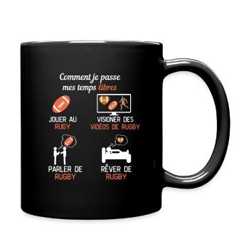 Rugby temps libre jouer au rugby cadeau rugbyman - Mug uni - noir - Droite