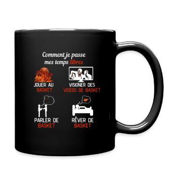 basketball free time basketball gift addicted basketball - Full Colour Mug - black - Right