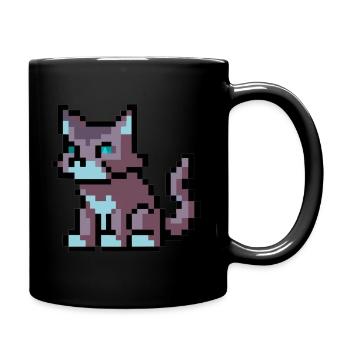 Cat - PixelArt - Tasse einfarbig - Schwarz - Rechts