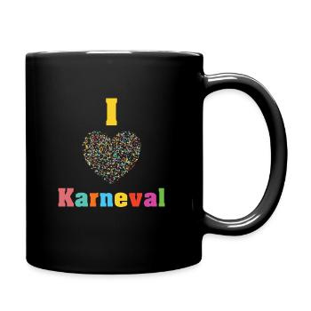 i love Karneval - konfetti kostüm - Tasse einfarbig - Schwarz - Rechts