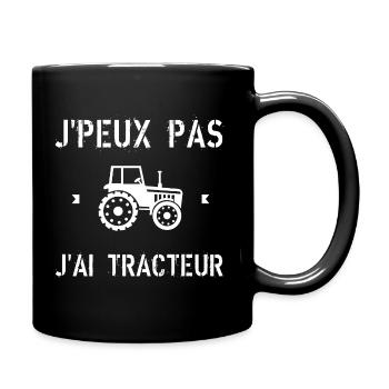 J'peux pas j'ai tracteur - Mug uni - noir - Droite