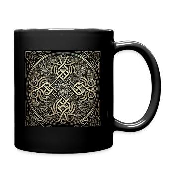 Keltisches Muster - Tasse einfarbig - Schwarz - Rechts