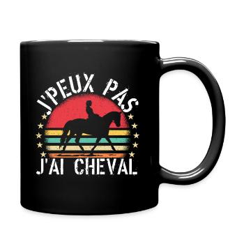 J Peux Pas J Ai Cheval cadeau vintage - Mug uni - noir - Droite