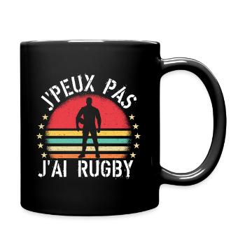 J'Peux Pas J ai Rugby cadeau vintage - Mug uni - noir - Droite