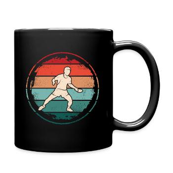 Tischtennis Ping Pong Spieler Tischtennisspieler - Tasse einfarbig - Schwarz - Rechts
