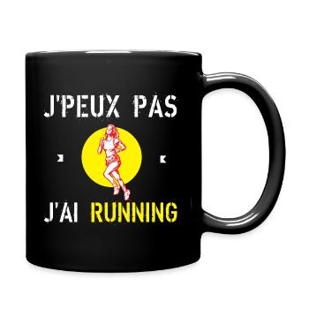 J'Peux Pas J'Ai Running - Mug uni - noir - Droite