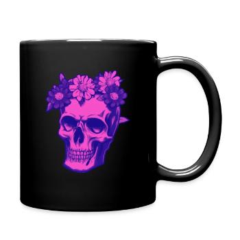 Psychobilly pink skull - Tasse einfarbig - Schwarz - Rechts