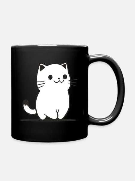 Cute Cat - Tasse einfarbig - Schwarz