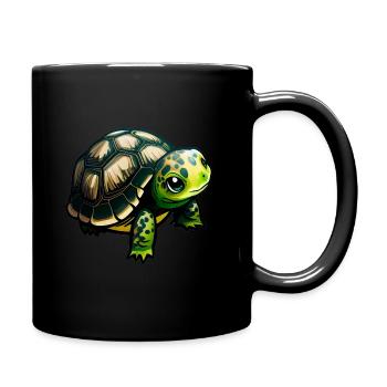 Mignonne petite tortue - Mug uni - noir - Droite