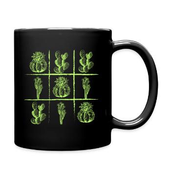 KAKTEEN - Stachelige Freunde - Fensterbank Blumen - Tasse einfarbig - Schwarz - Rechts