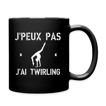 J'Peux Pas J'Ai Twirling cadeau humour - Mug uni - noir - Droite