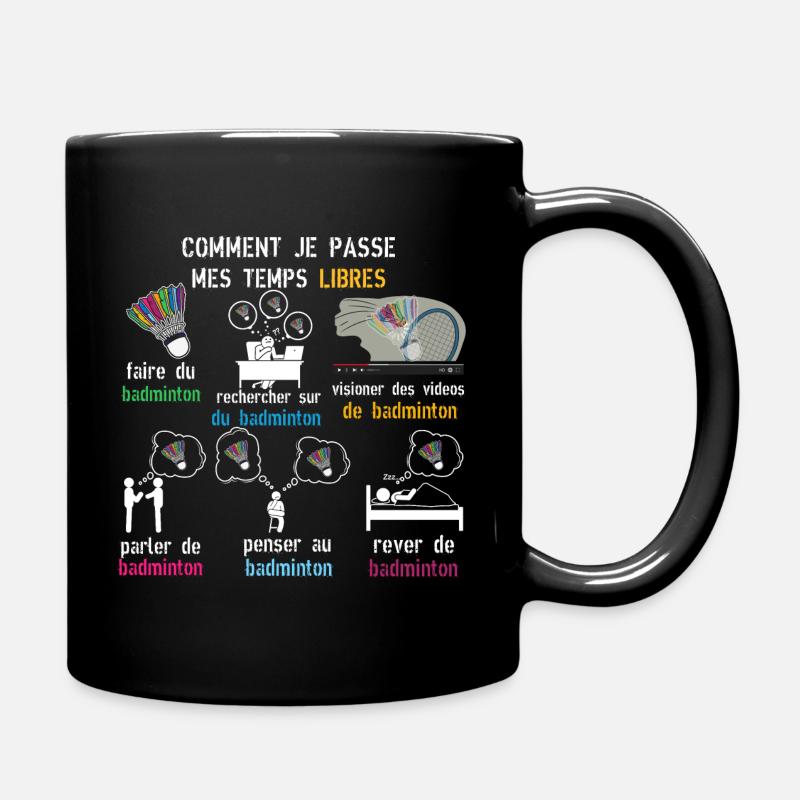 Temps libres badminton cadeau badminton - Mug uni - noir