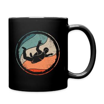 Skydiver Fallschirmspringer Retro Skydiving - Tasse einfarbig - Schwarz - Rechts