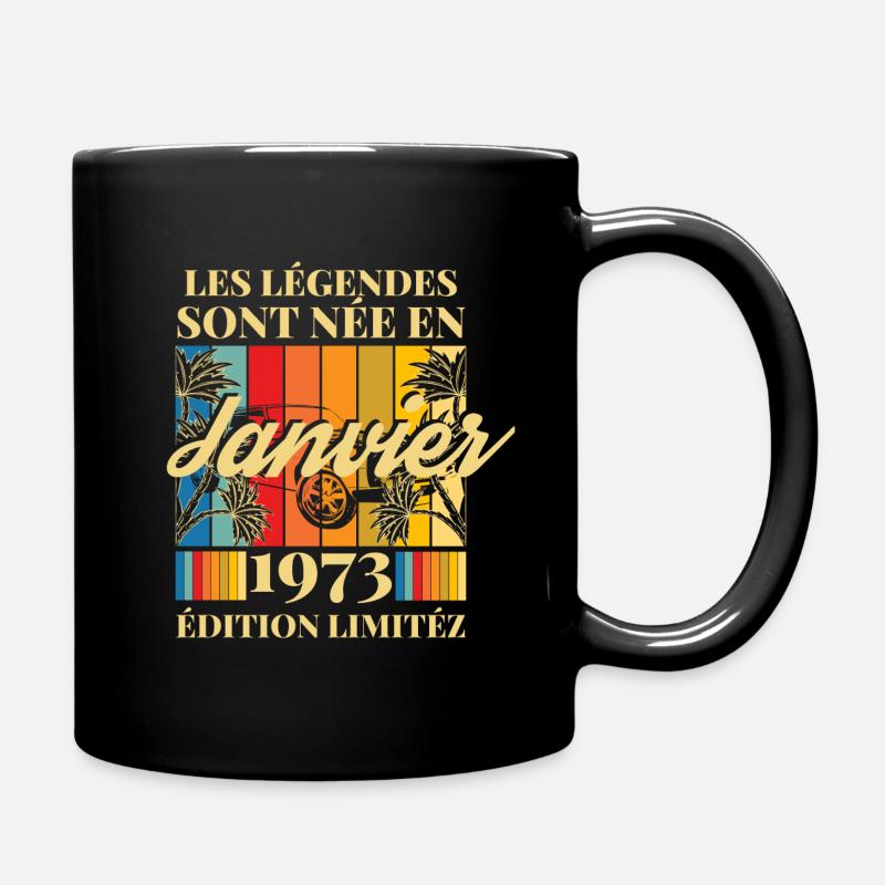 les légendes sont née en Janvier 1973 - Mug uni - noir